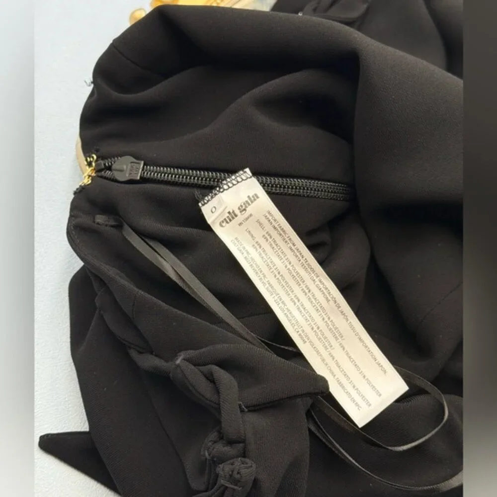 🆕 CULT GAIA 🧿 NWT Elliana Calla Lily Floral Appliqué Mini, Black - Sz 0